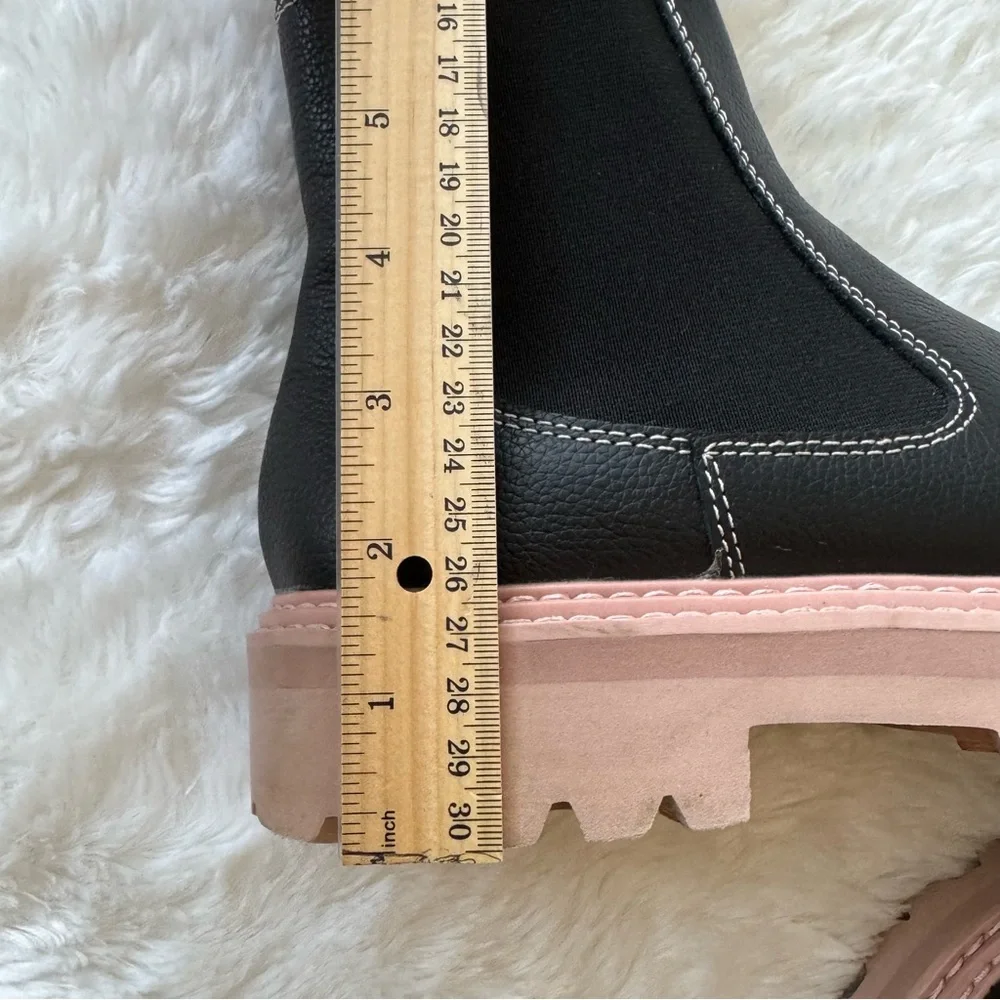Dolce Vita Moana H20 Black Pink Leather Chelsea Waterproof Boot 7M